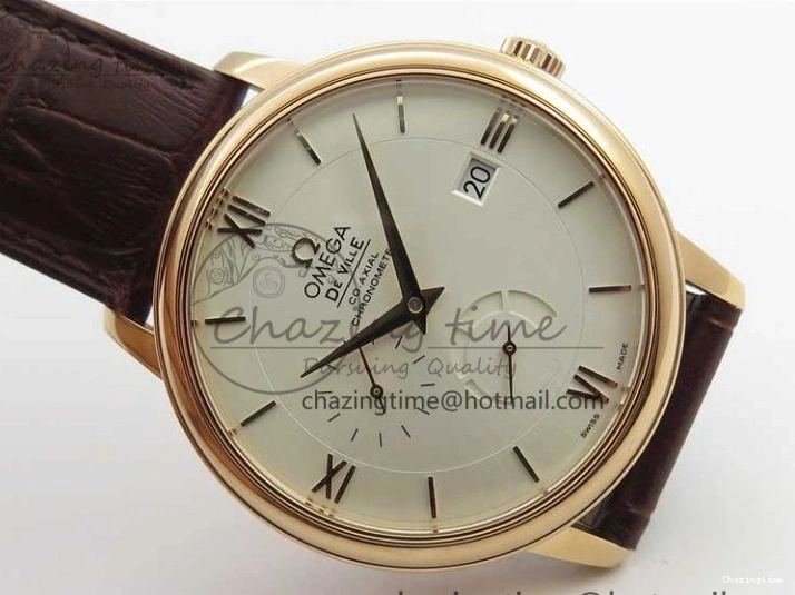 0125 De Ville Prestige Real PR RG ZF 1:1 Best Edition White Dial on Brown Leather Strap MIYOTA HighPerformance 7939